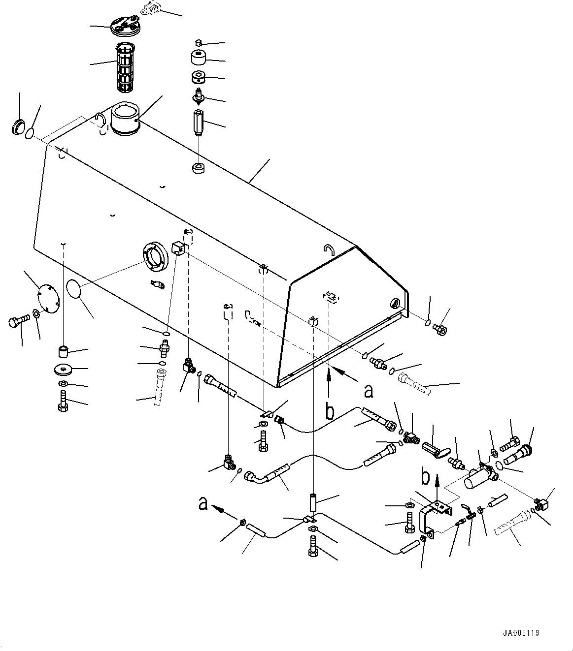 Bulldozers Komatsu / D85EX-15E0 S/N 11609-UP (ecot3)(0000343c) / Fuel Tank,  (#11627-)(D003002 : D0100-010001A)