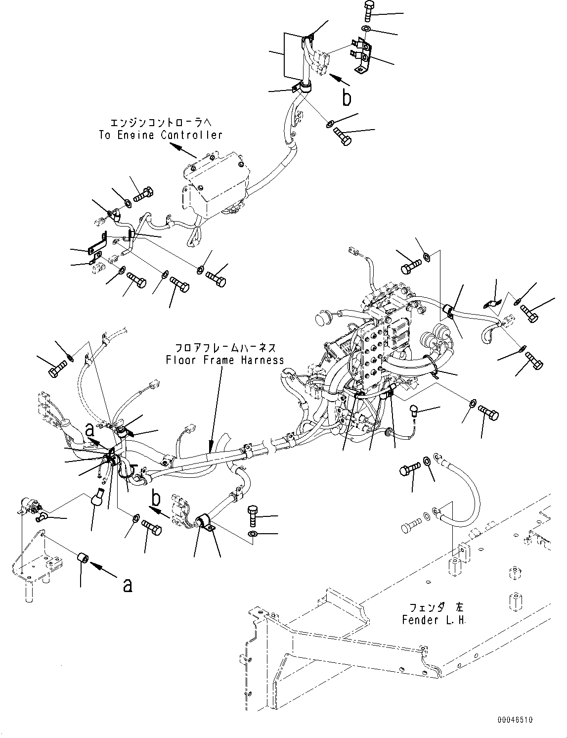 Bulldozers Komatsu / D85EX-15E0 S/N 11609-UP (ecot3)(0000343c) / Electric Wiring Harness, Fender (1/2) (#11609-)(E004001 : E0200-003001)