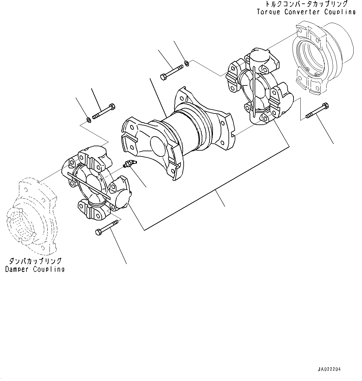 Bulldozers Komatsu / D85EX-15E0 S/N 11609-UP (ecot3)(0000343c) / Universal Joint (#11609-)(F001001 : F2200-001001)