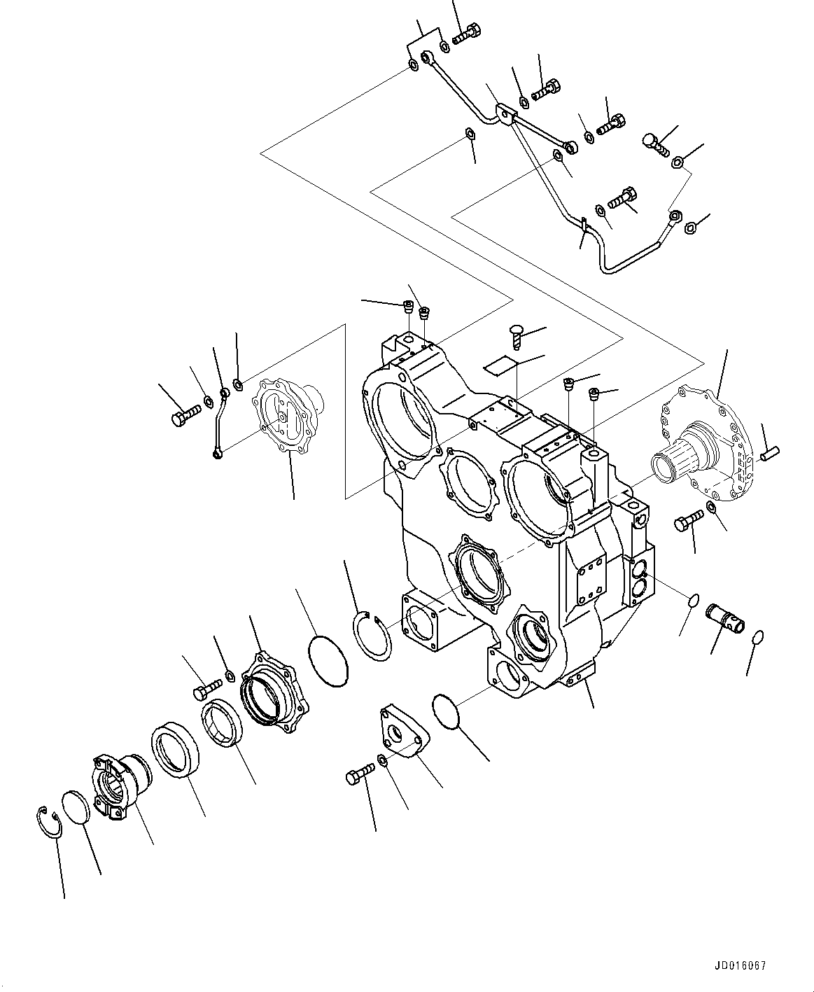 Bulldozers Komatsu / D85EX-15E0 S/N 11609-UP (ecot3)(0000343c) / Power Train, Torque Converter Case (#11609-)(F002002 : F2300-005002)
