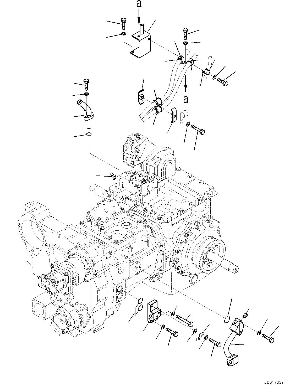 Bulldozers Komatsu / D85EX-15E0 S/N 11609-UP (ecot3)(0000343c) / Power Train, Tube and Bracket (#11609-)(F002035 : F2300-005035)