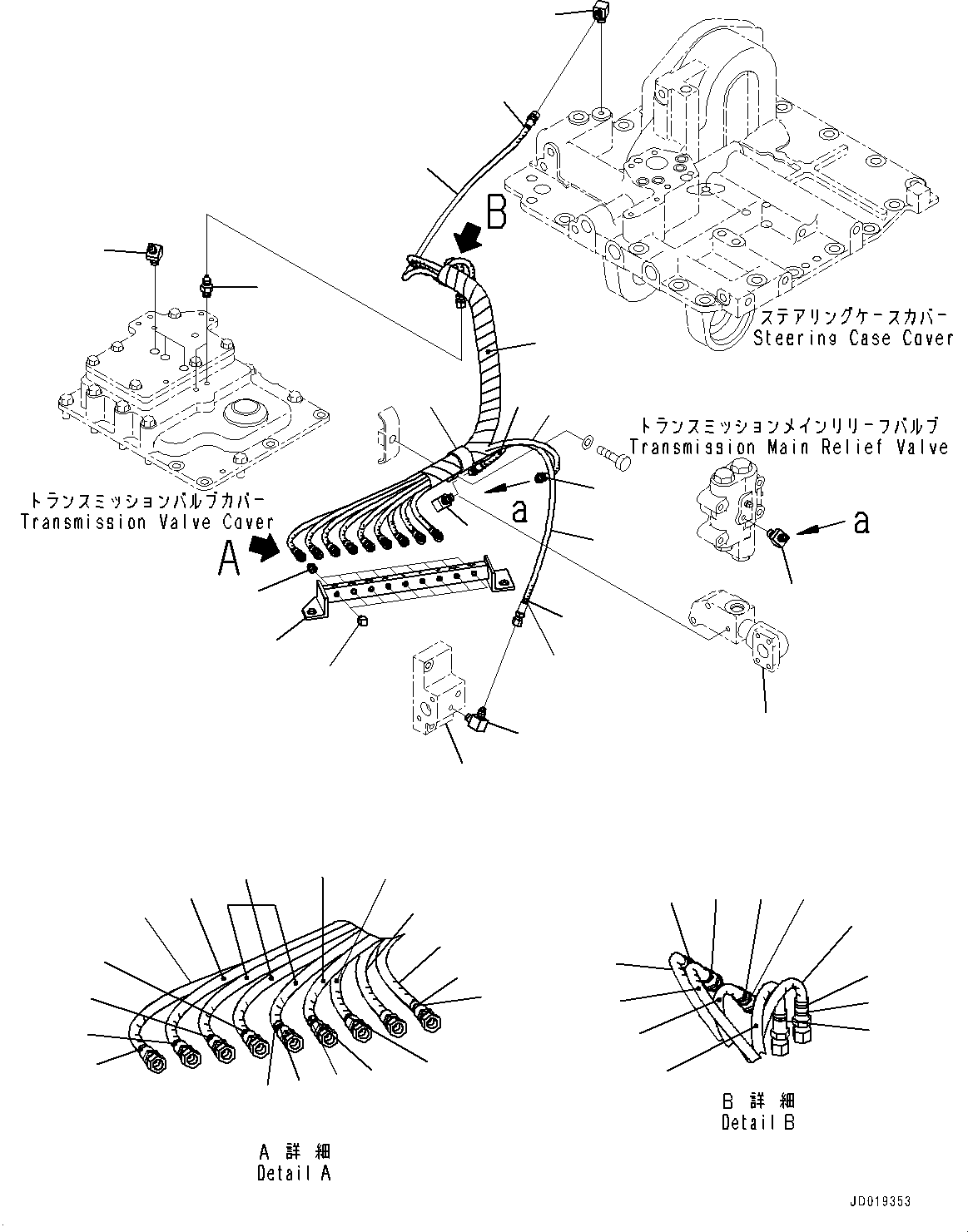Bulldozers Komatsu / D85EX-15E0 S/N 11609-UP (ecot3)(0000343c) / Power Train, Piping (2/2) (#11609-)(F003035 : F2300-006035)
