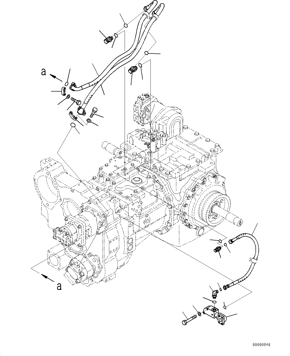 Bulldozers Komatsu / D85EX-15E0 S/N 11609-UP (ecot3)(0000343c) / Power Train, Piping (1/2) (#11609-)(F003033 : F2300-006033)