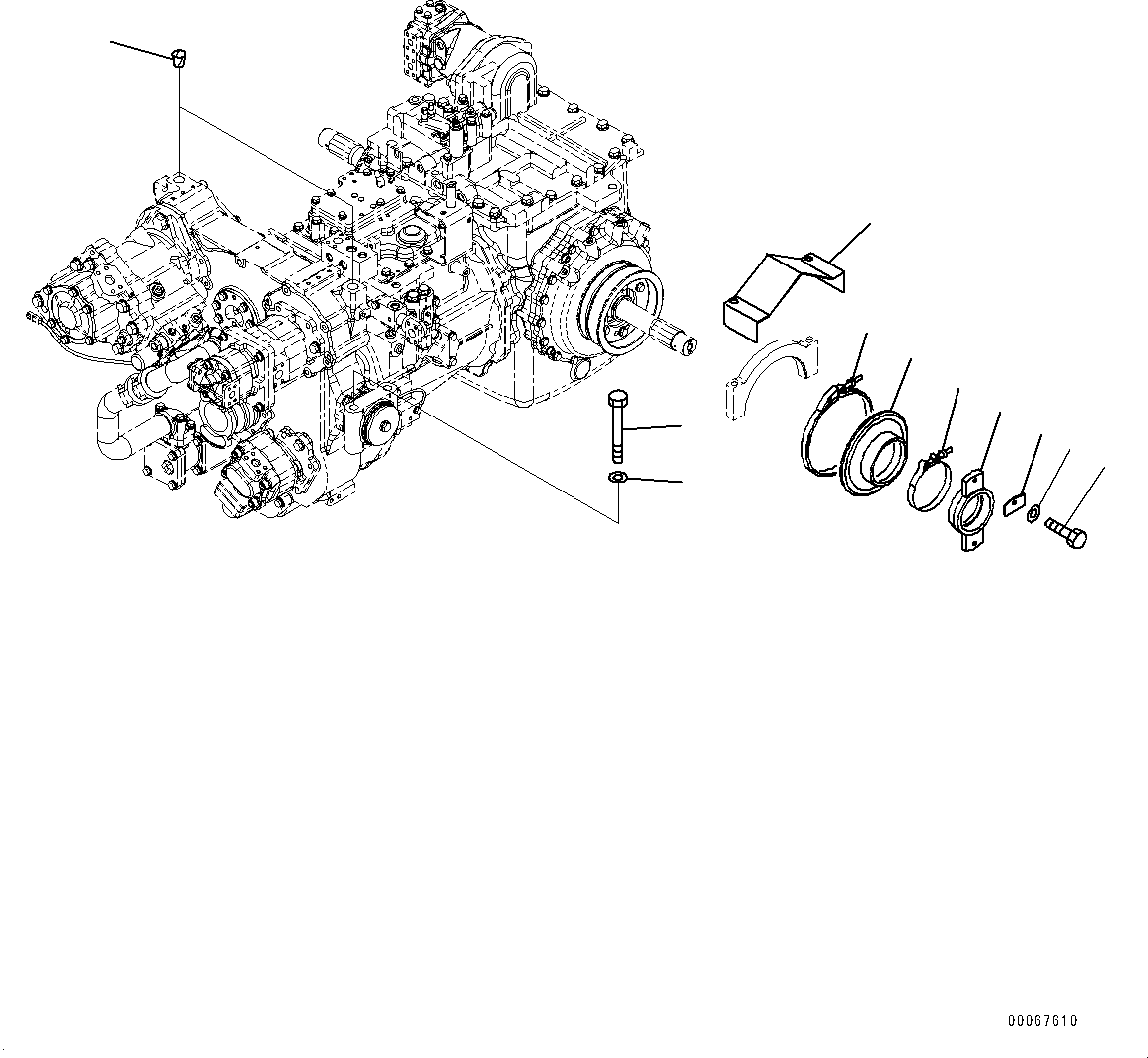 Bulldozers Komatsu / D85EX-15E0 S/N 11609-UP (ecot3)(0000343c) / Power Train Mounting (#11609-)(F008001 : F2810-001001)