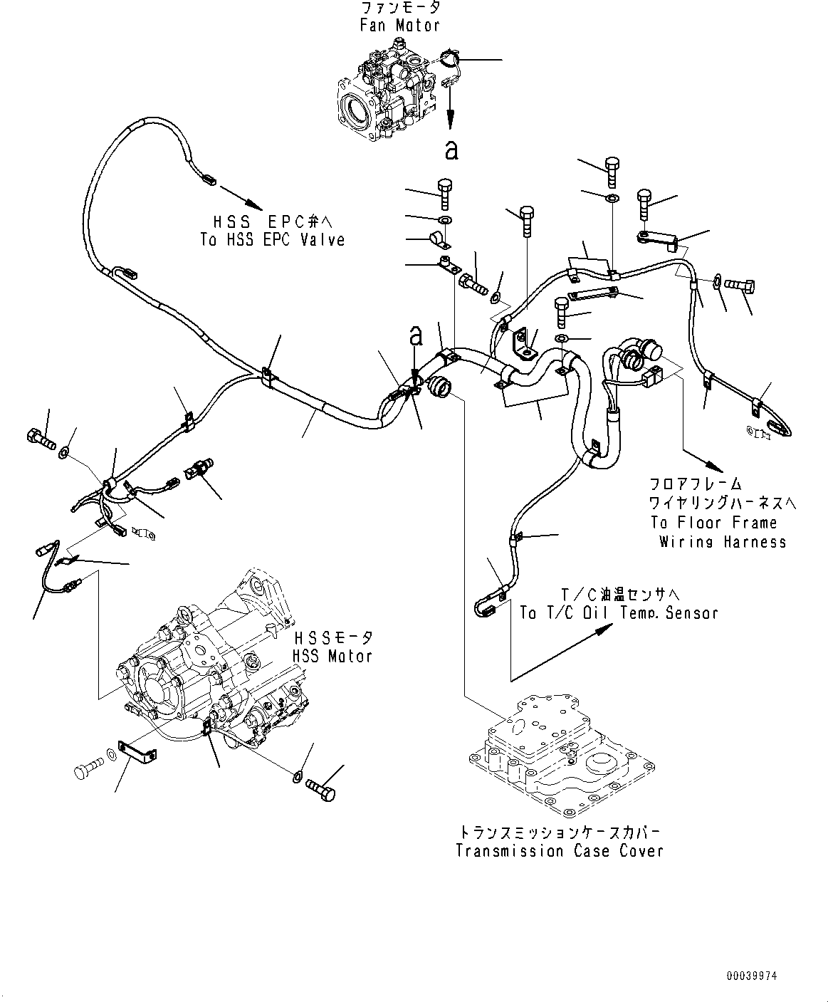 Bulldozers Komatsu / D85EX-15E0 S/N 11609-UP (ecot3)(0000343c) / Power Train Piping, Wiring Harness and Senser (#11609-)(F010001 : F2830-004001)