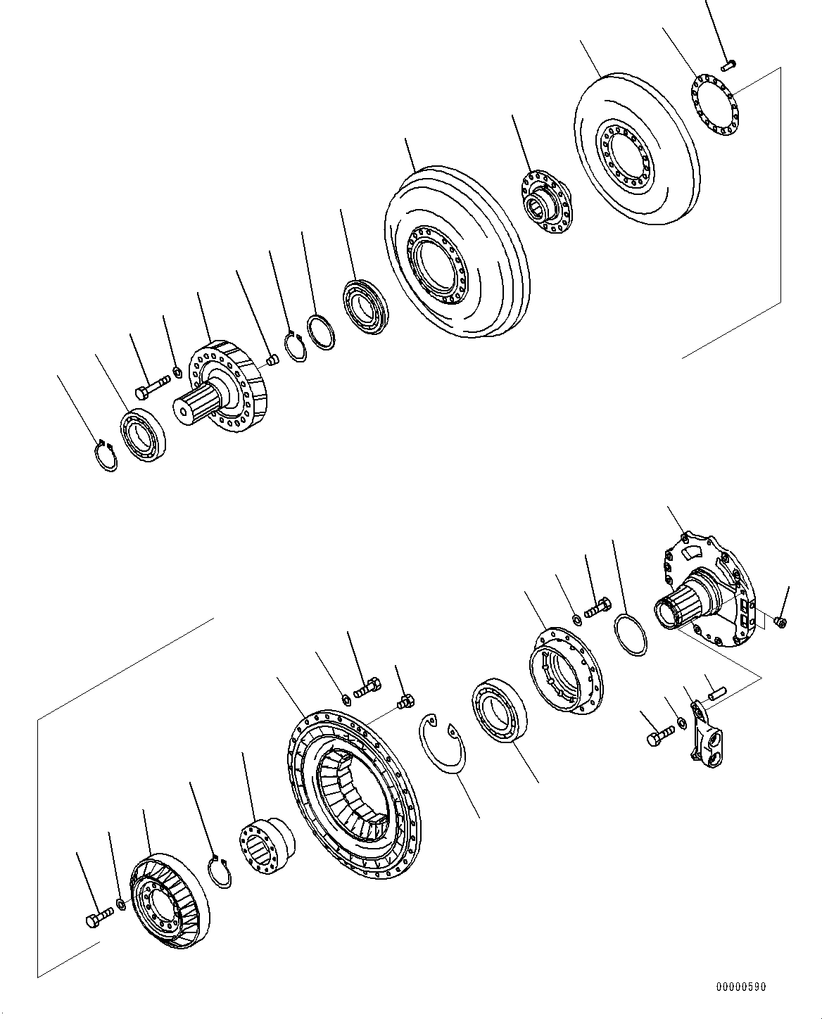 Bulldozers Komatsu / D85EX-15E0 S/N 11609-UP (ecot3, For EU)(0000344c) / Power Train, Main Bearing Case (#11609-)(F003001 : F2300-006001)