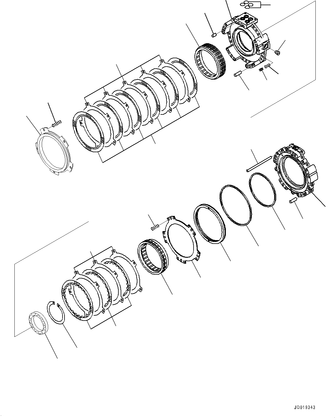 Bulldozers Komatsu / D85EX-15E0 S/N 11609-UP (ecot3, For EU)(0000344c) / Power Train, 3rd and Forward Housing (#11609-)(F003007 : F2300-006007)
