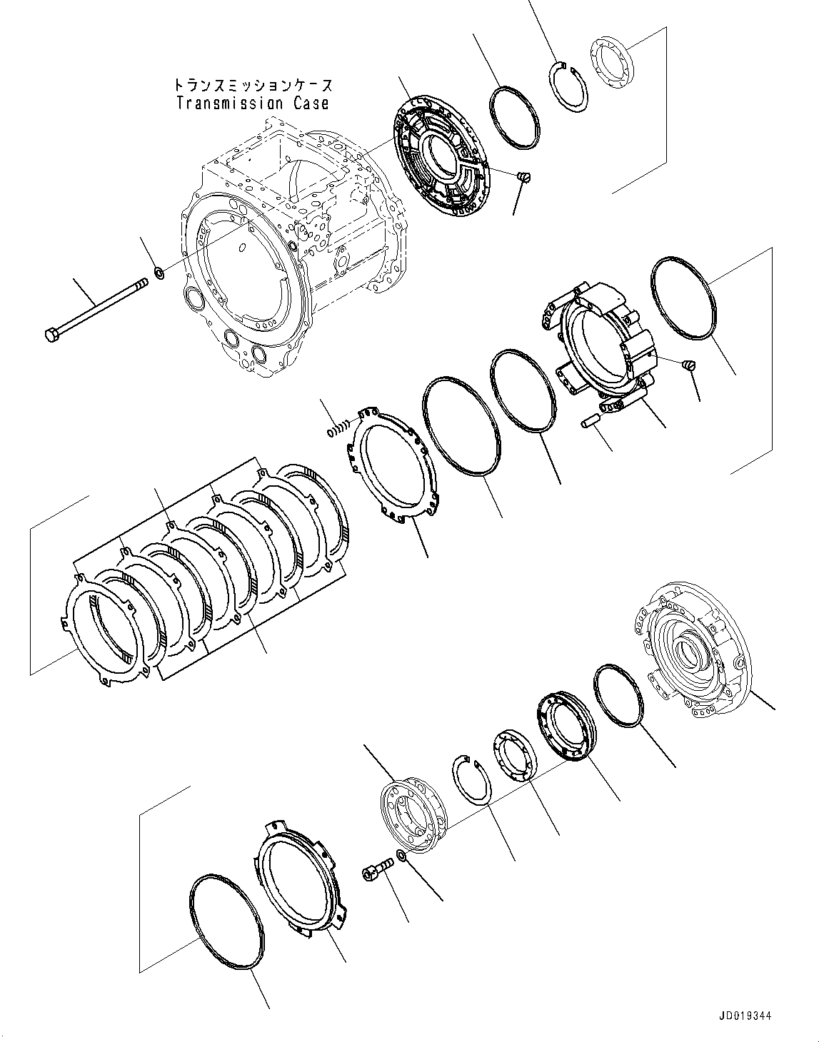Bulldozers Komatsu / D85EX-15E0 S/N 11609-UP (ecot3, For EU)(0000344c) / Power Train, Reverse Housing (#11609-)(F003008 : F2300-006008)