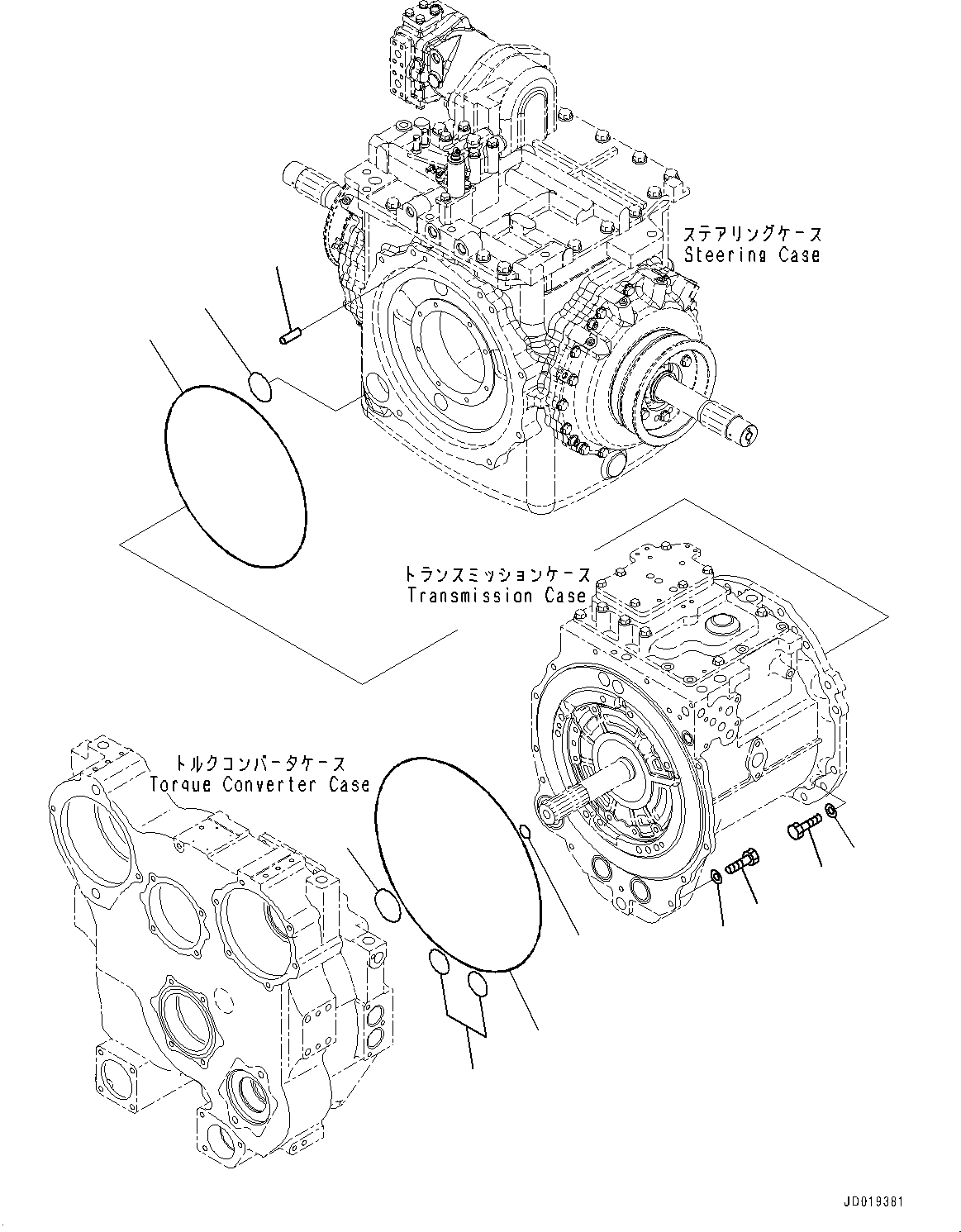 Bulldozers Komatsu / D85EX-15E0 S/N 11609-UP (ecot3, For EU)(0000344c) / Power Train, Mounting (#11609-)(F003025 : F2300-006025)