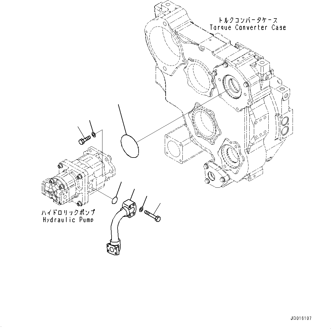 Bulldozers Komatsu / D85EX-15E0 S/N 11609-UP (ecot3, For EU)(0000344c) / Power Train, Hydraulic Oil Pump Mounting (#11609-)(F002030 : F2300-005030)