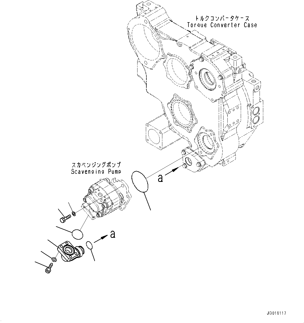 Bulldozers Komatsu / D85EX-15E0 S/N 11609-UP (ecot3, For EU)(0000344c) / Power Train, Scavenging Pump Mounting (#11609-)(F002032 : F2300-005032)