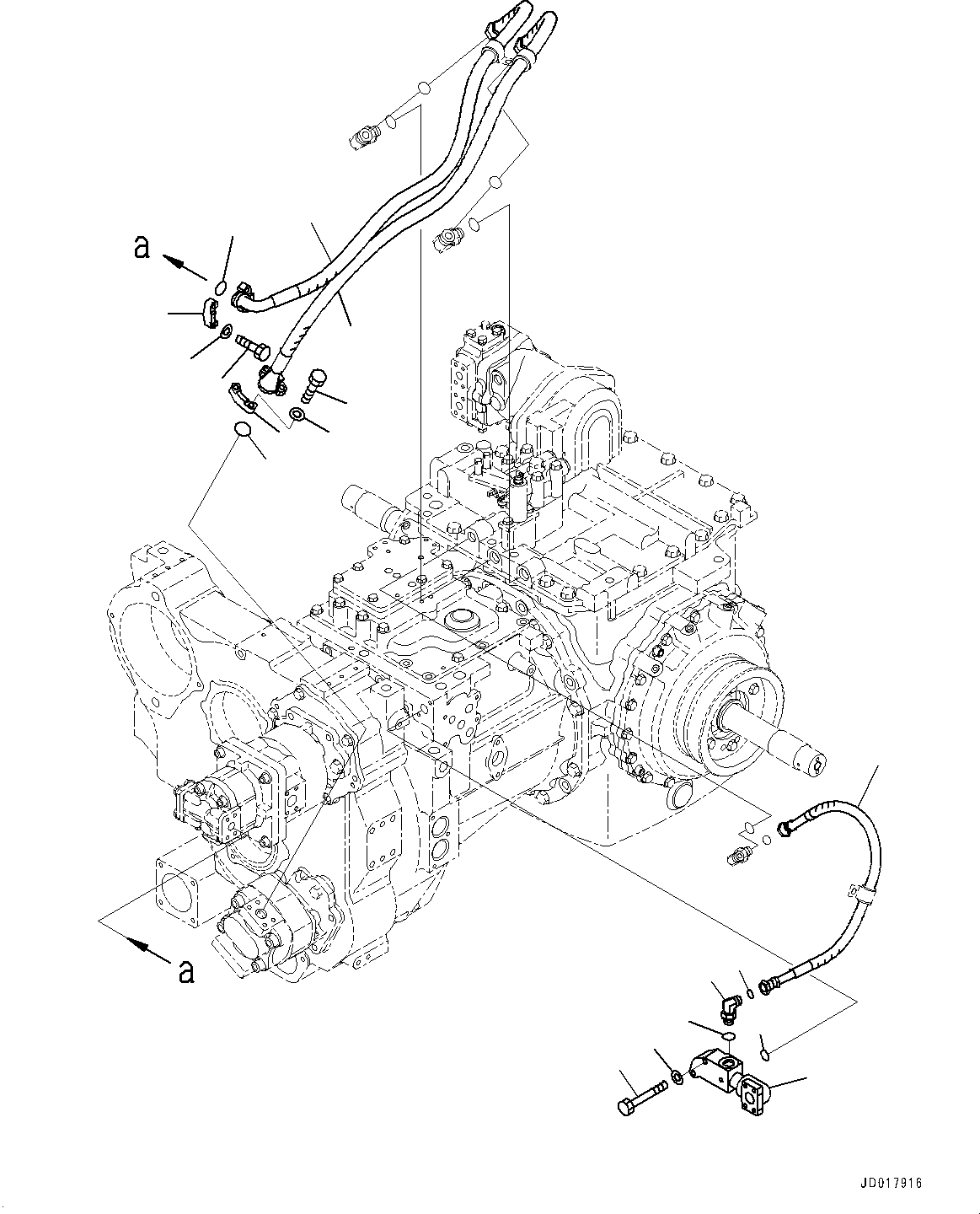 Bulldozers Komatsu / D85EX-15E0 S/N 11609-UP (ecot3, For EU)(0000344c) / Power Train, Piping (1/2) (#11609-)(F002034 : F2300-005034)