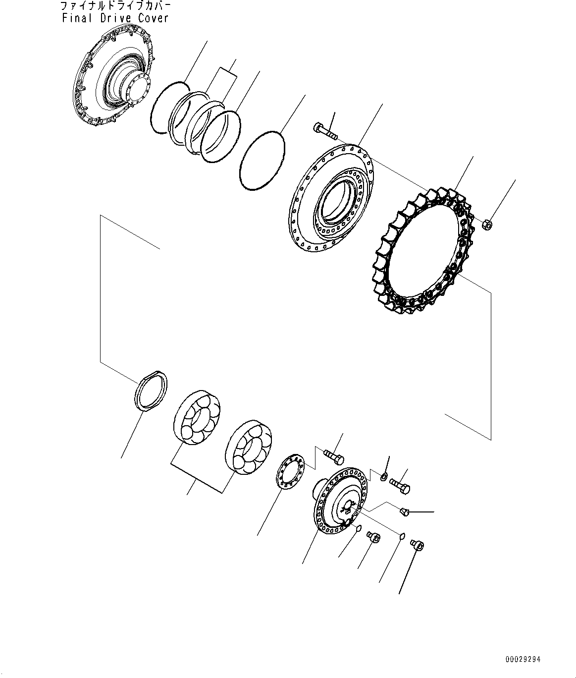 Bulldozers Komatsu / D85EX-15E0 S/N 11609-UP (ecot3, For EU)(0000344c) / Final Drive, Sprocket Hub, L.H. (#11609-)(F004001 : F2380-001001)