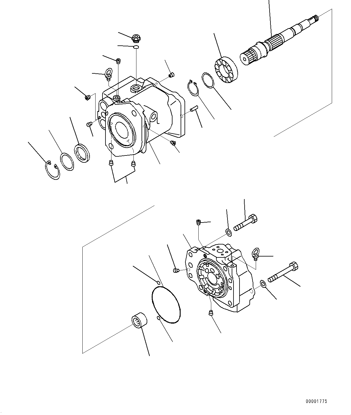 Bulldozers Komatsu / D85EX-15E0 S/N 11609-UP (ecot3, For EU)(0000344c) / Power Train Oil Cooler Piping, Inner Parts, Pump (1/6) (#11609-)(F006001 : F2720-002001)