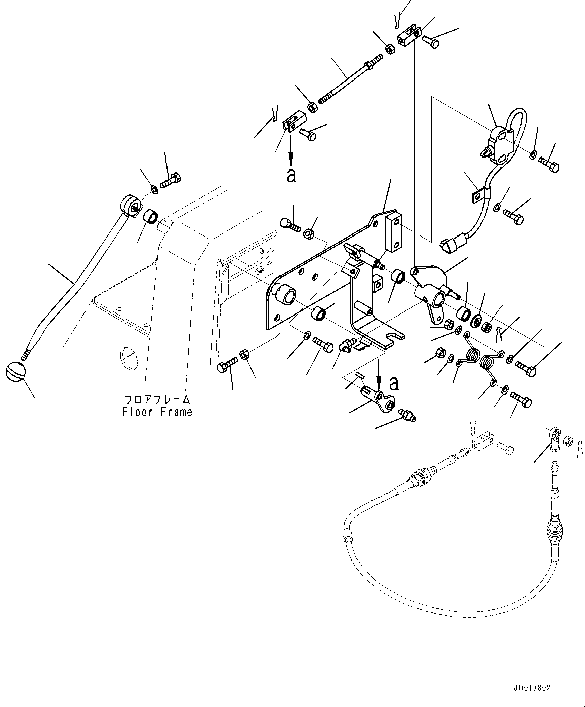 Bulldozers Komatsu / D85EX-15E0 S/N 11609-UP (ecot3, For EU)(0000344c) / Floor Frame, Parking Brake Lever (#11609-)(K019003 : K2110-017003)