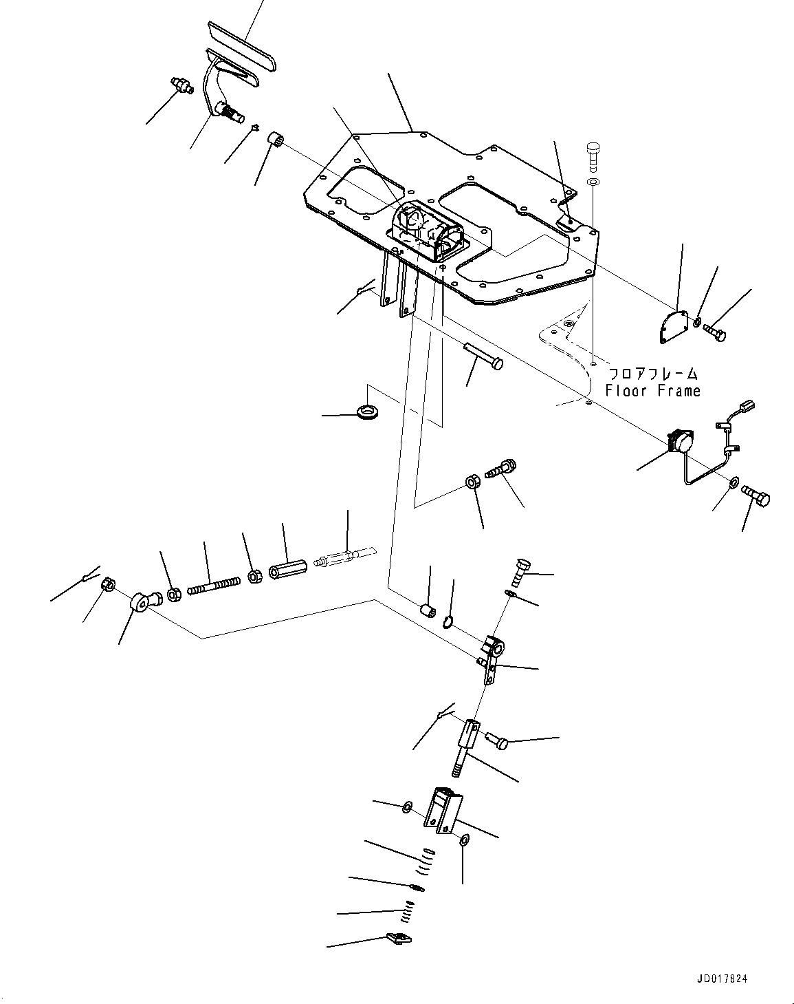 Bulldozers Komatsu / D85EX-15E0 S/N 11609-UP (ecot3, For EU)(0000344c) / Floor Frame, Brake Pedal Mounting (#11609-)(K016004 : K2110-021004)