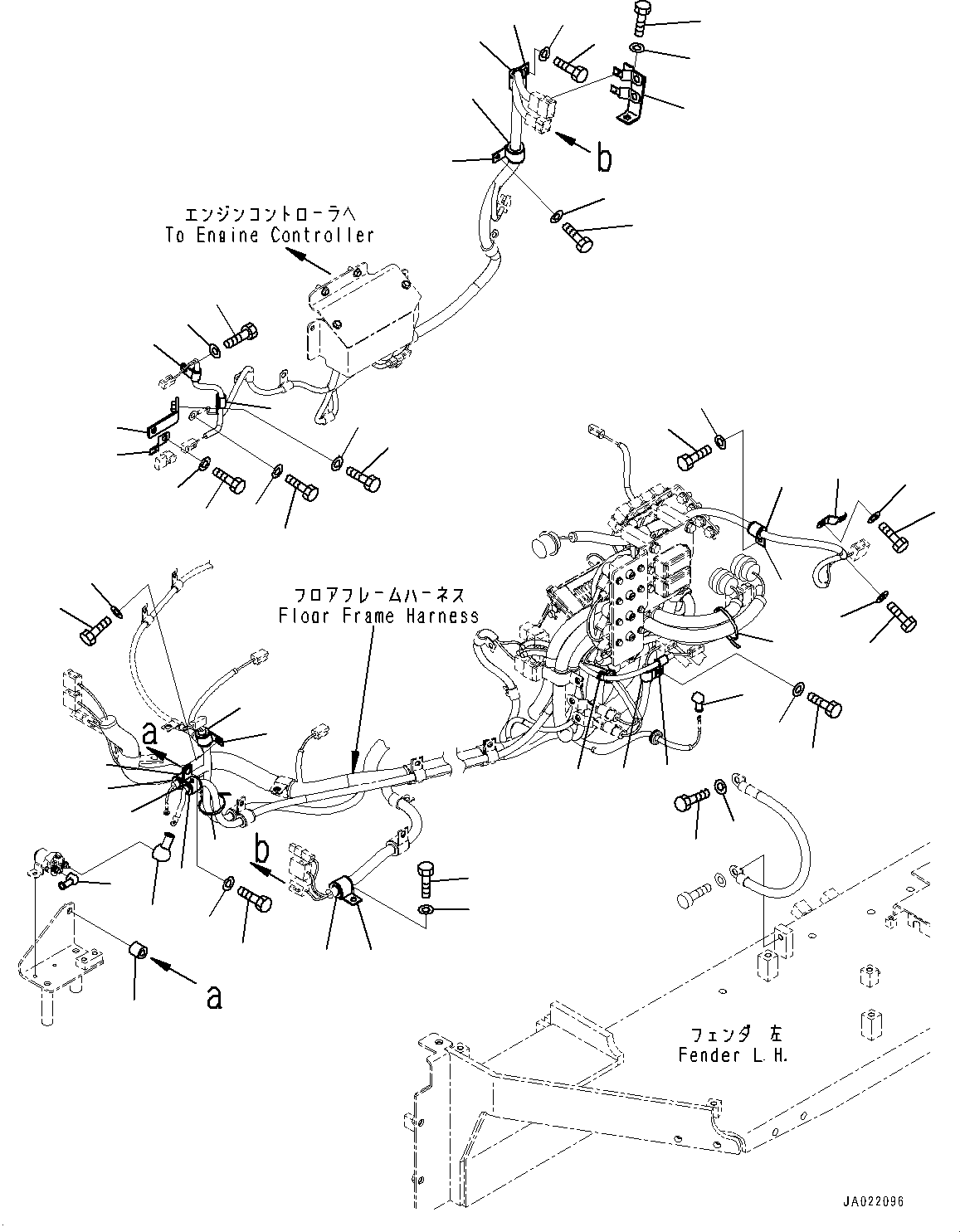 Bulldozers Komatsu / D85EX-15R S/N 20003-UP(0000345c) / Electric Wiring Harness, Fender (2/2) (#20013-)(E008002 : E0200-008002)