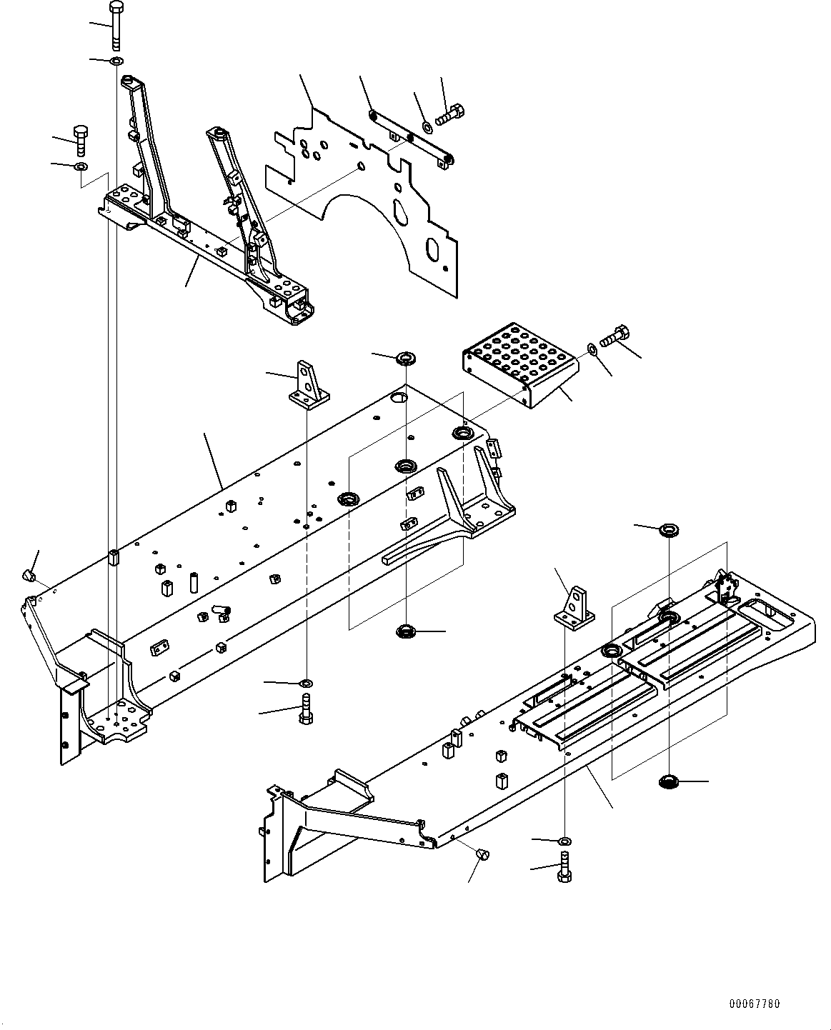 Bulldozers Komatsu / D85EX-15R S/N 20003-UP(0000345c) / Fender, Fender and Bracket (#20003-)(M026001 : M2210-045001)