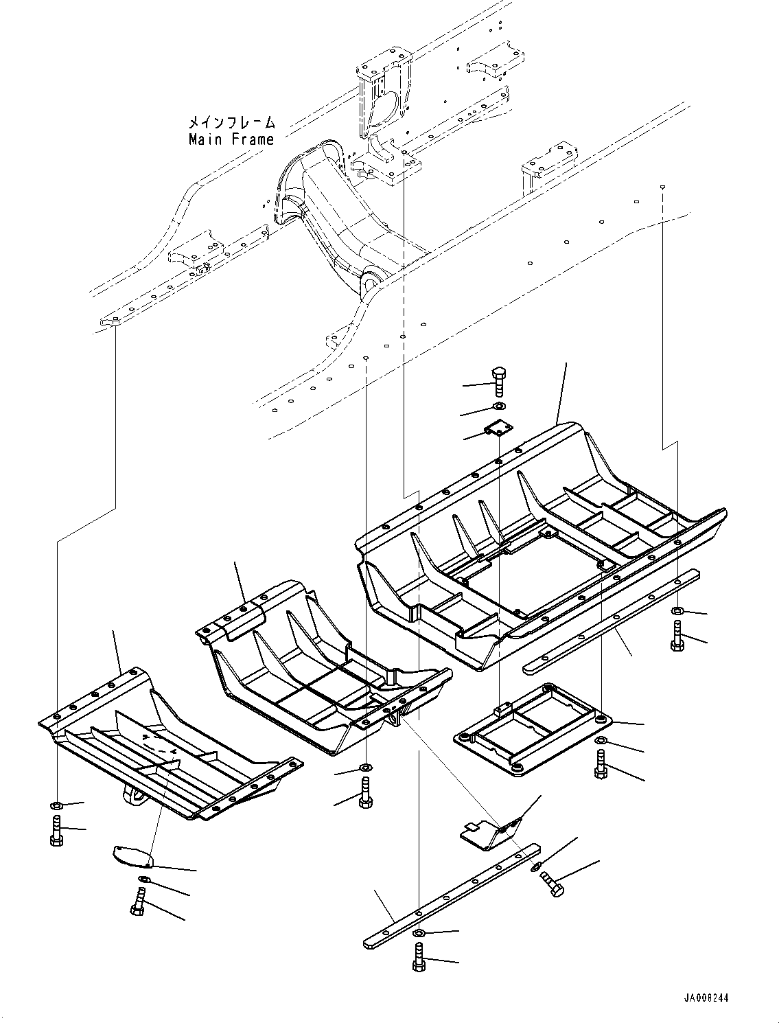 Bulldozers Komatsu / D85EX-15R S/N 20003-UP(0000345c) / Under Guard,  (#20073-)(M039002 : M2810-008001A)
