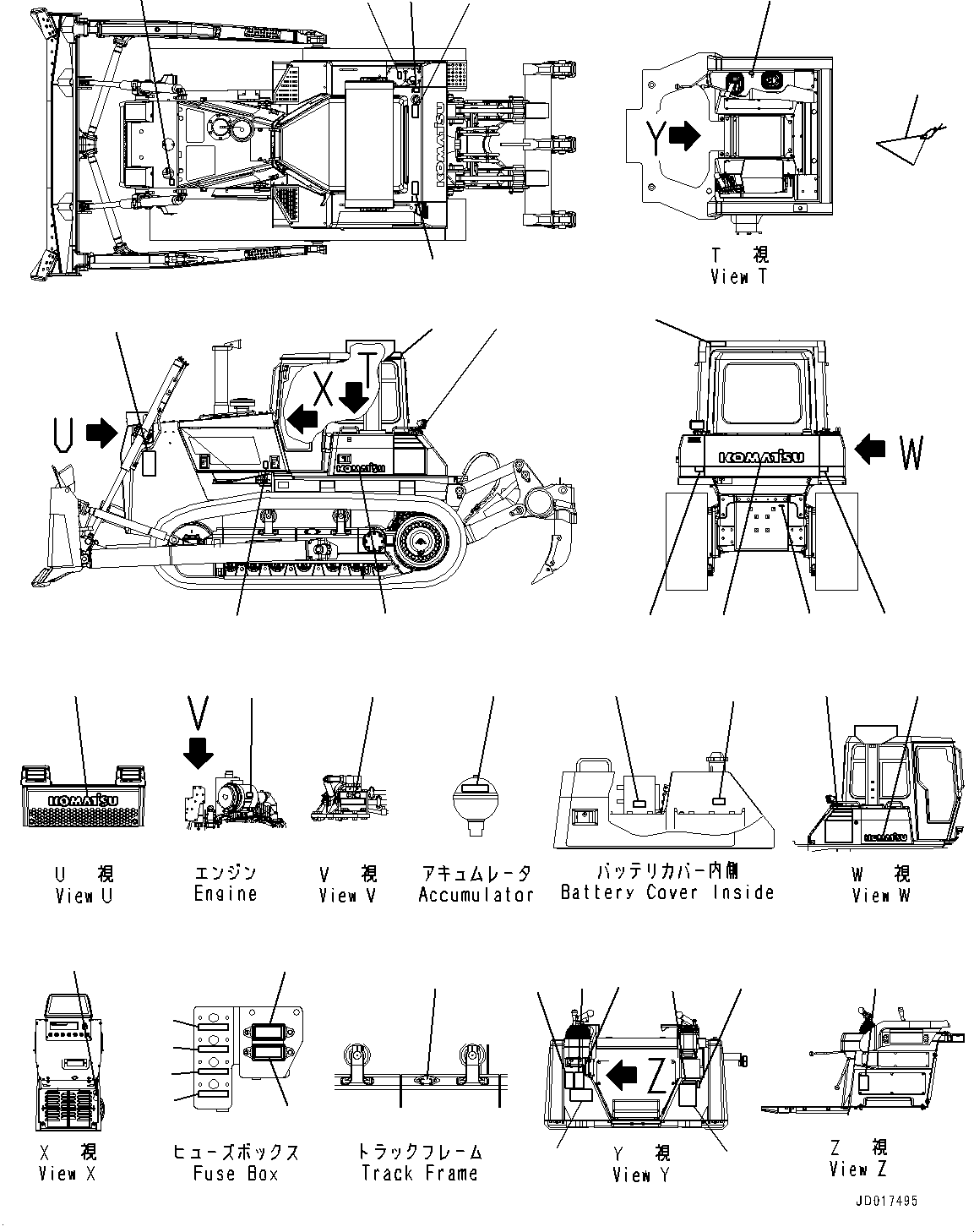 Bulldozers Komatsu / D85EX-15R S/N 20003-UP(0000345c) / Marks and Plates (#20003-)(U007001 : U0100-041001)