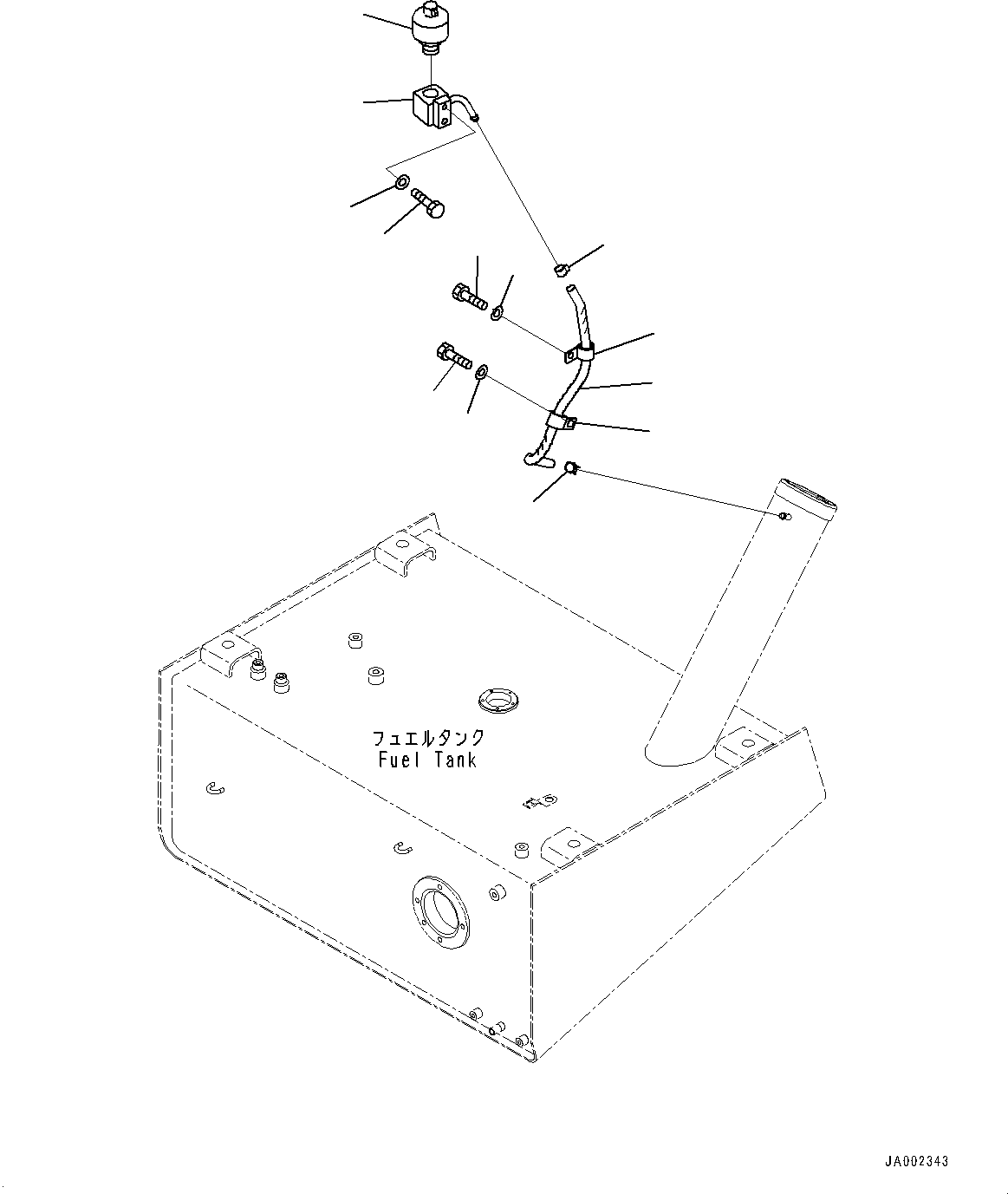 Wheel Loaders Komatsu / WA150PZ-6 S/N 80001-UP(0000355c) / Fuel Tank, Breather (#80001-)(D001002 : D0100-001002)