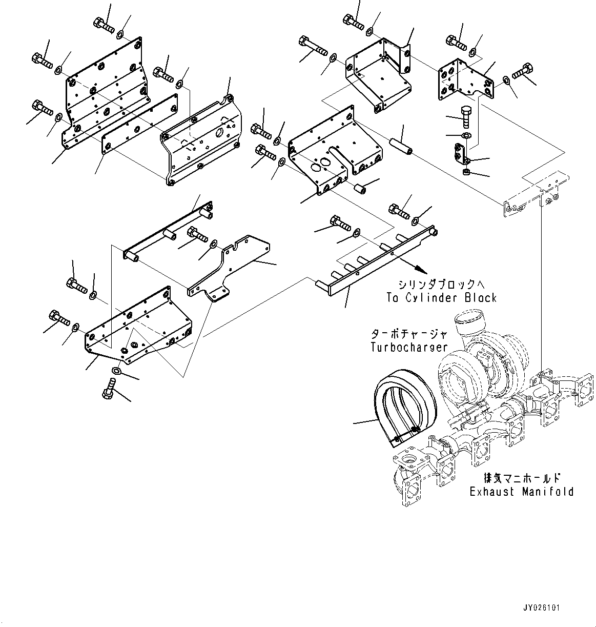Engines Komatsu / SAA6D140E-5AR S/N 630345-UP (For WA500-6R)(0000359c) / Heat Shield (#630345-)(A008001 : A1570-001001)