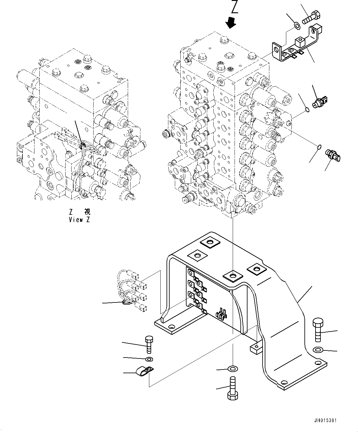 Excavators Komatsu / PC200-8 S/N 350001-UP(0000367C) / Control Valve, Connecting Parts (2/2) (#350001-)(H014026 : H0120-008025)