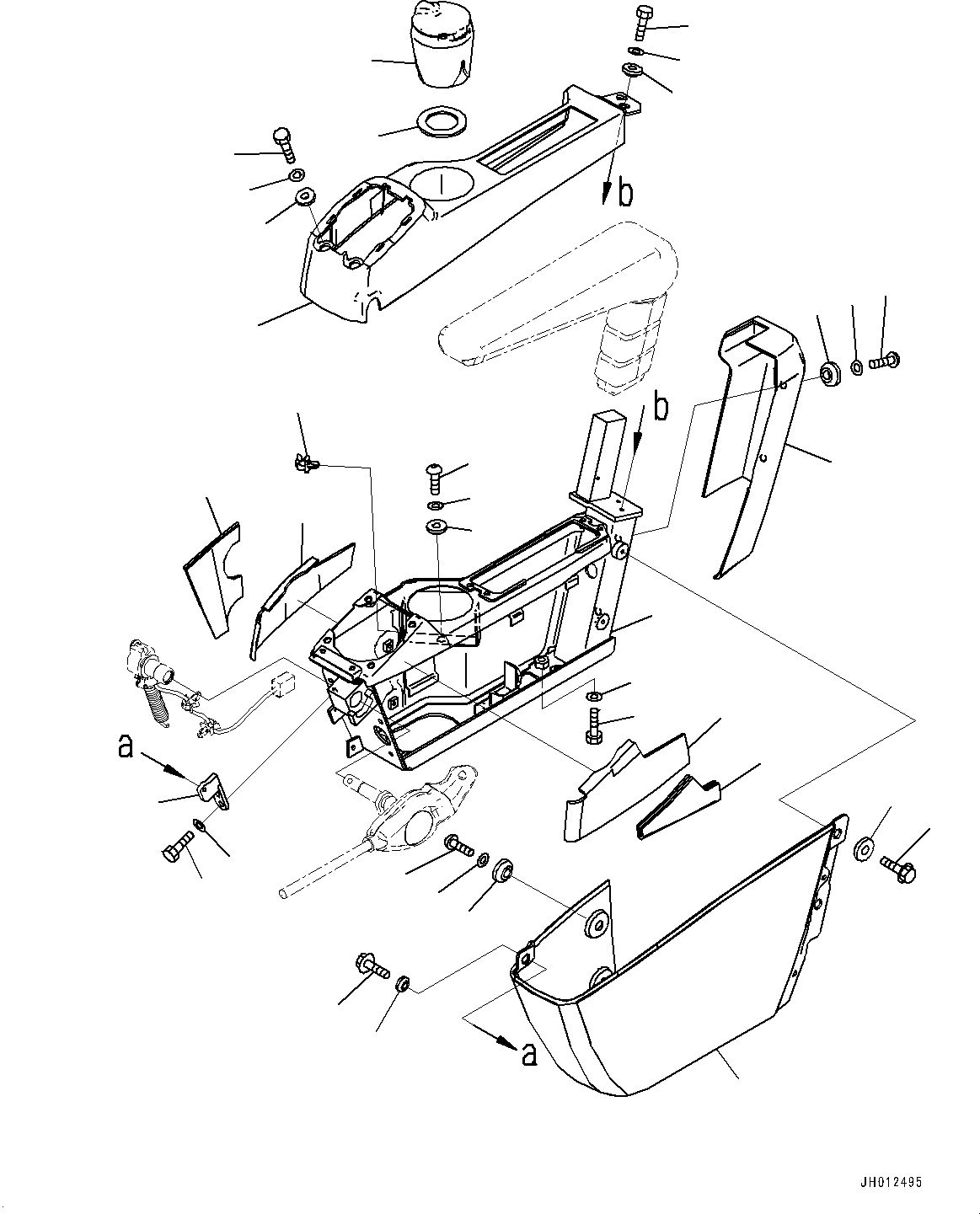 Excavators Komatsu / PC200-8 S/N 350001-UP(0000367C) / Cab, Floor, Lever, R.H. (#350001-)(K032046 : K1110-133040)