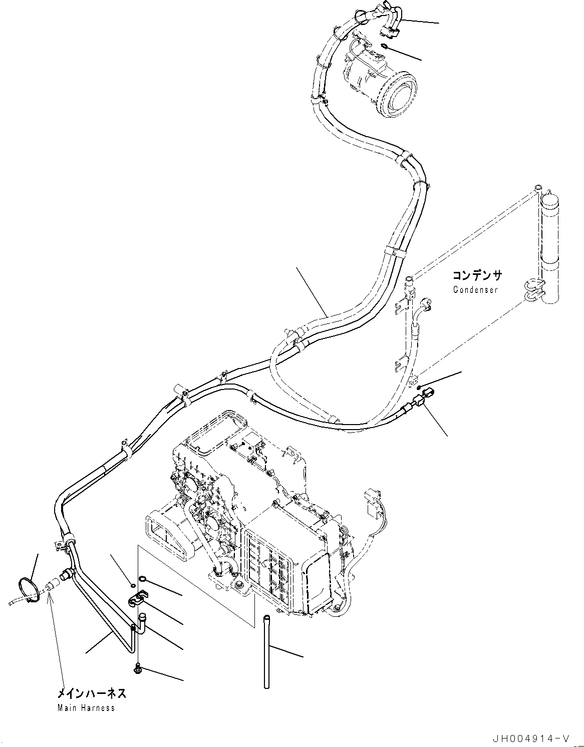 Excavators Komatsu / PC200-8 S/N 350001-UP(0000367C) / Cab, Floor Piping (#350001-)(K032057 : K1110-133051)
