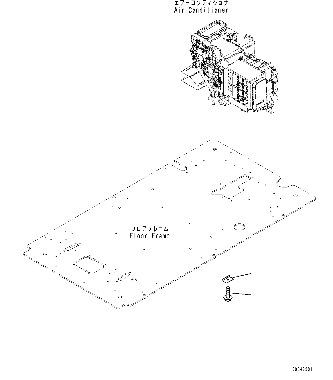 Excavators Komatsu / PC200-8 S/N 350001-UP(0000367C) / Cab, Air Conditioner Unit Mounting (#350001-)(K032053 : K1110-133047)