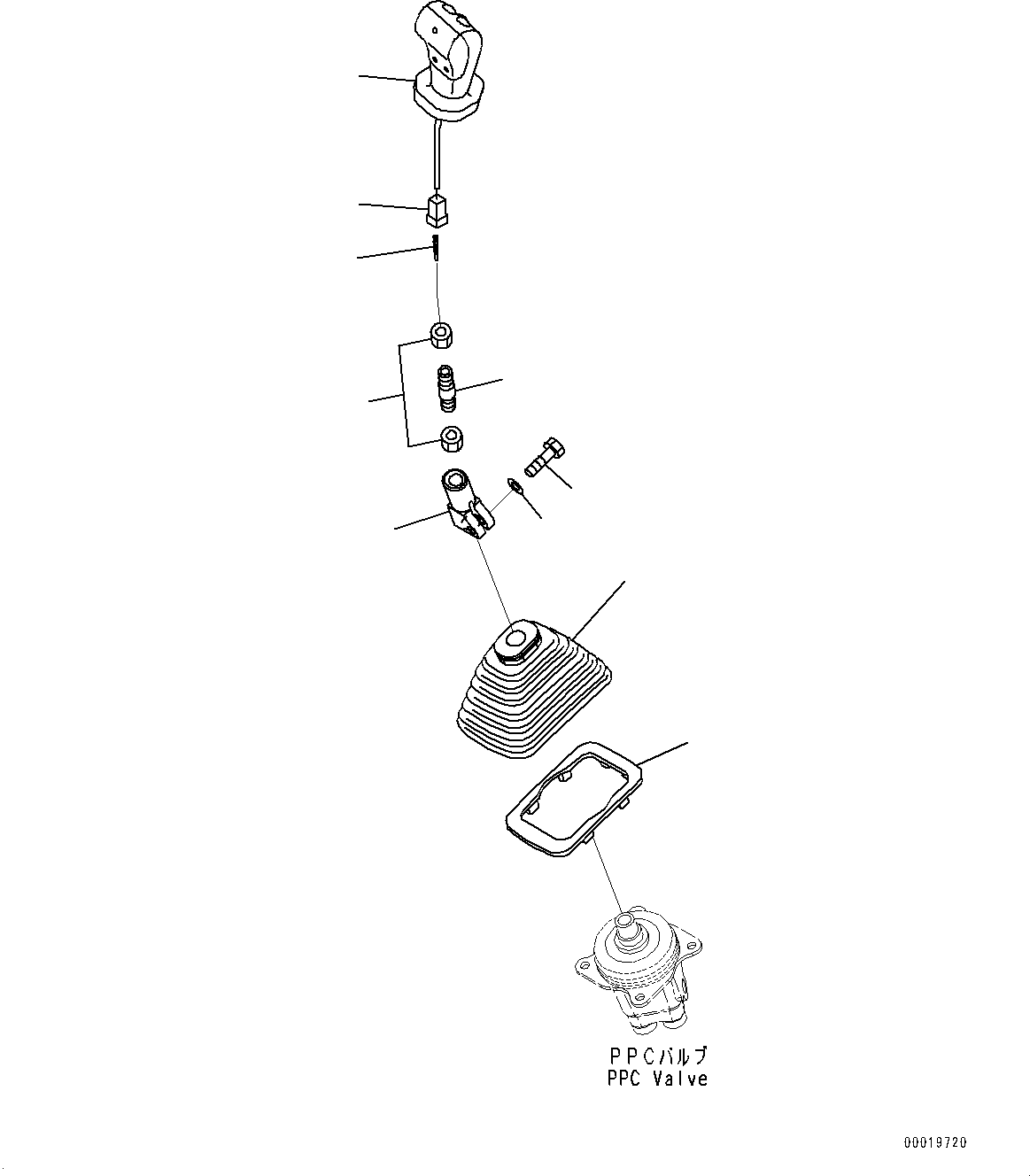 Excavators Komatsu / PC200-8 S/N 350001-UP(0000367C) / Cab, PPC Valve for R.H. Work Equipment Control Lever (2/2) (#350001-351483)(K048045 : K1110-161042)
