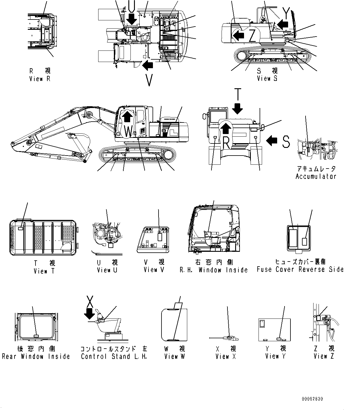 Excavators Komatsu / PC200-8 S/N 350001-UP(0000367C) / Marks and Name Plates (#350001-)(U001001 : U0100-006001)