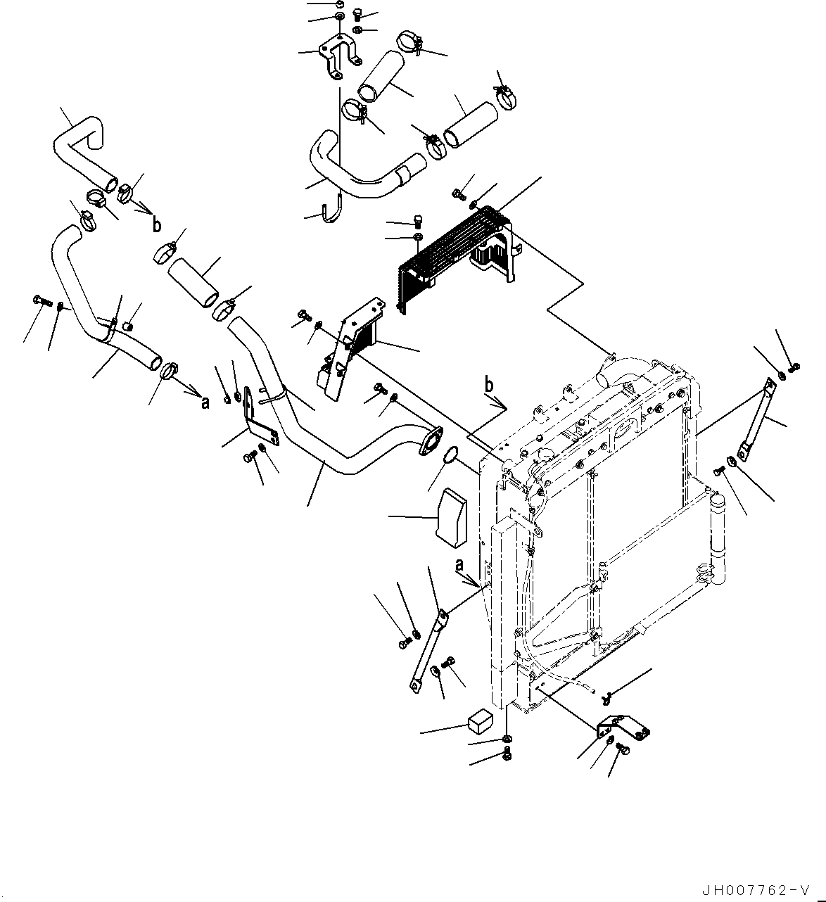 Excavators Komatsu / PC200LC-8 S/N 350001-UP(0000368c) / Cooling System, Fan Guard and Aftercooler Piping (#353111-)(C010005 : C0100-033005)