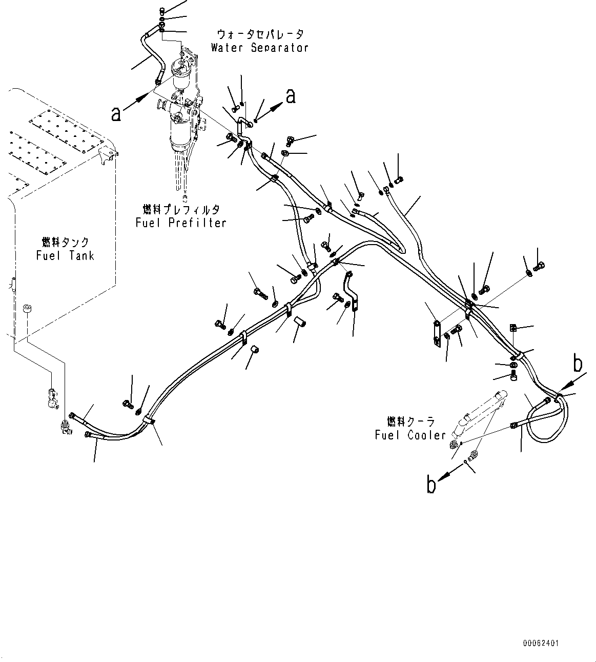 Excavators Komatsu / PC200LC-8 S/N 350001-UP(0000368c) / Fuel Supply Piping, Fuel Piping (#350001-)(D006001 : D0200-003001)