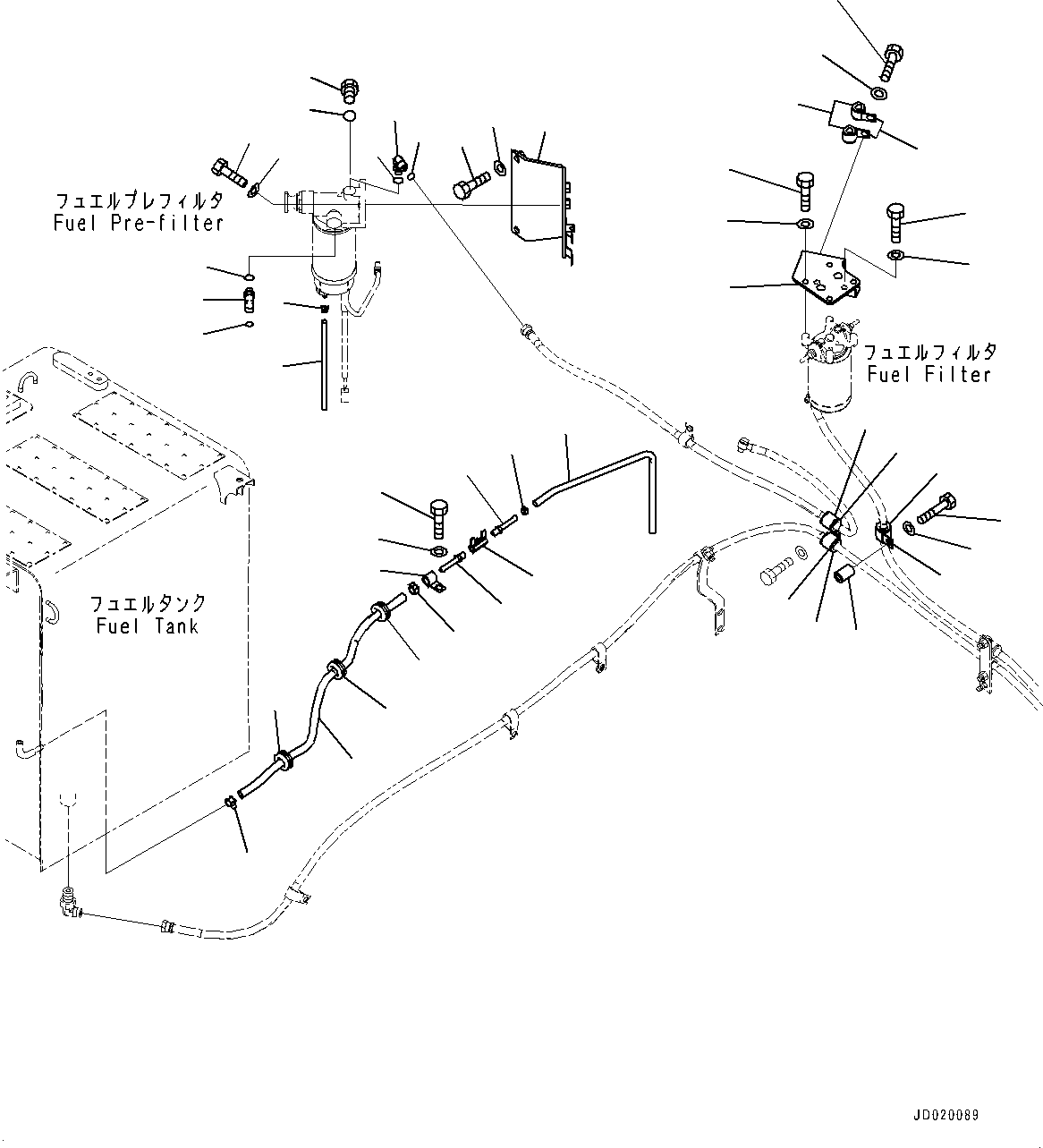 Excavators Komatsu / PC200LC-8 S/N 350001-UP(0000368c) / Fuel Supply Piping, Drain Piping (#315944-)(D006002 : D0200-003003)