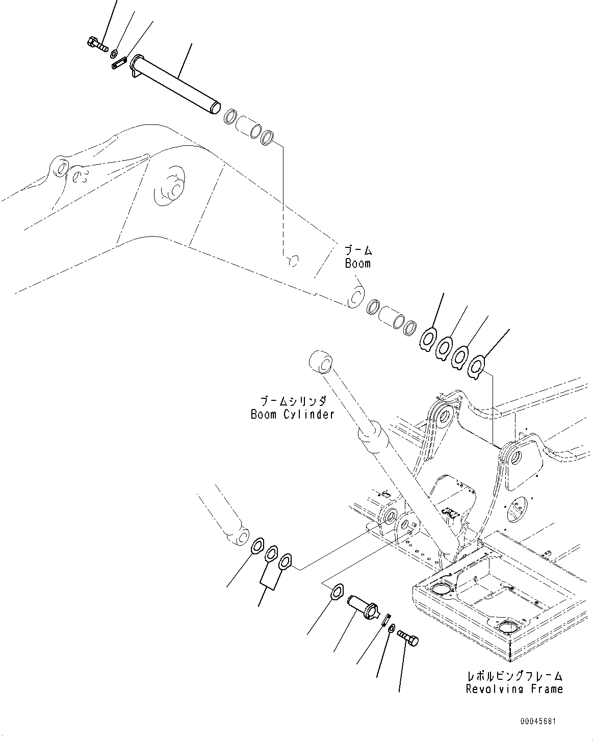 Excavators Komatsu / PC200LC-8 S/N 350001-UP(0000368c) / Boom Foot Pin (#350001-)(J007001 : J1310-001001)