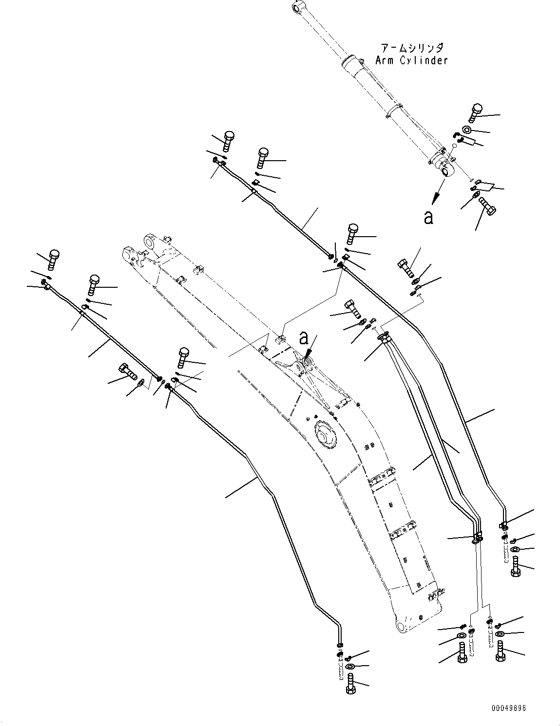 Excavators Komatsu / PC200LC-8 S/N 350001-UP(0000368c) / Boom, Arm and Bucket Cylinder Piping (#350001-)(T006003 : T1110-015003)