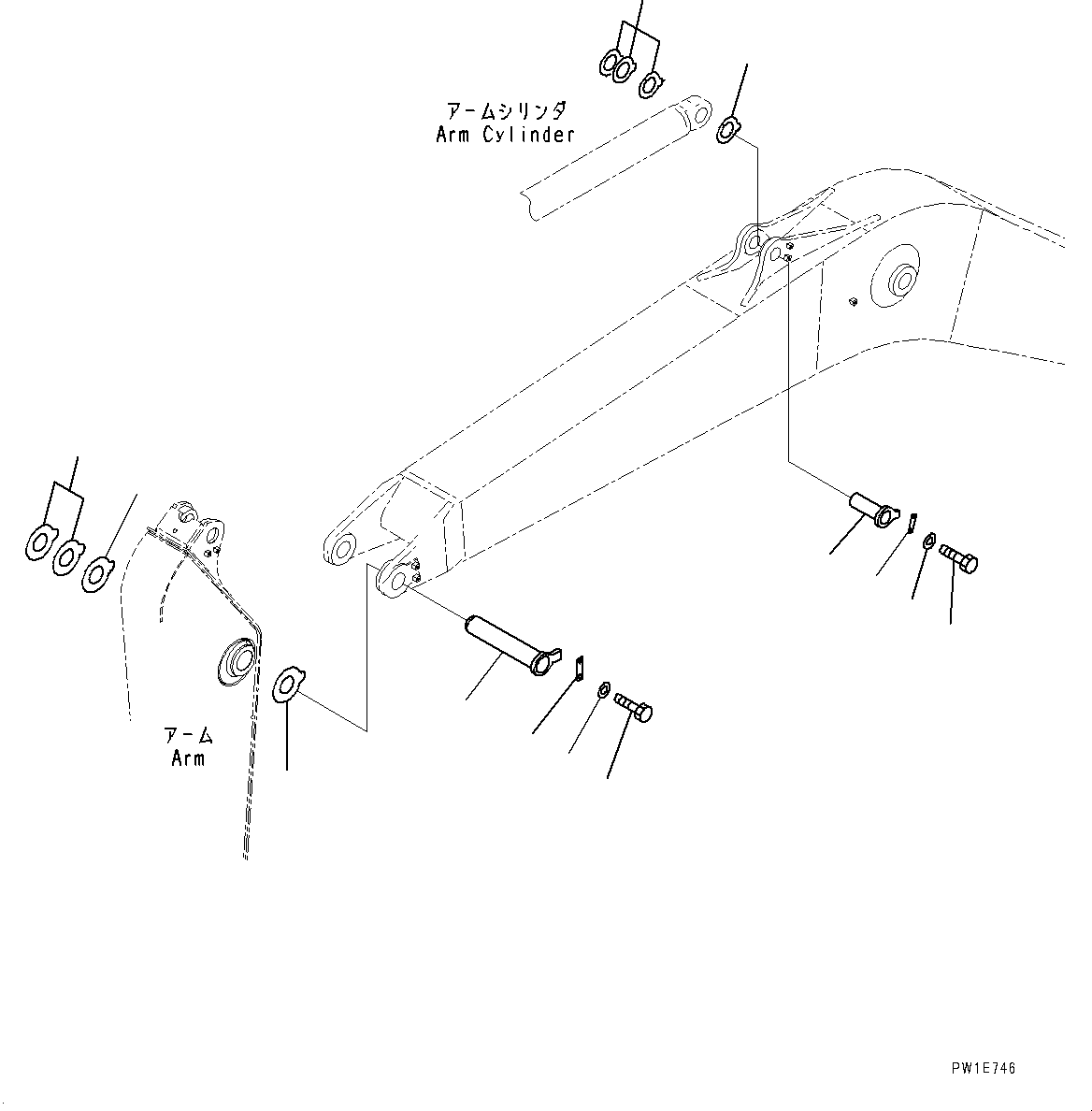 Excavators Komatsu / PC200LC-8 S/N 350001-UP(0000368c) / Boom, Top Pin and Bottom Pin (#350001-)(T006002 : T1110-015002)