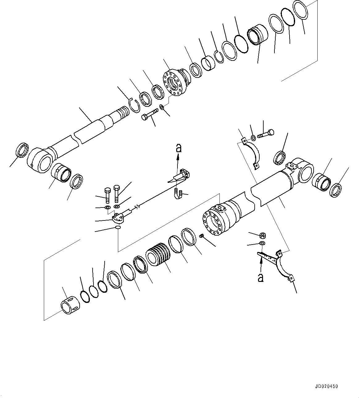 Excavators Komatsu / PC200LC-8 S/N 350001-UP(0000368c) / Boom Cylinder, L.H. (#350001-)(T015001 : T1120-003001)
