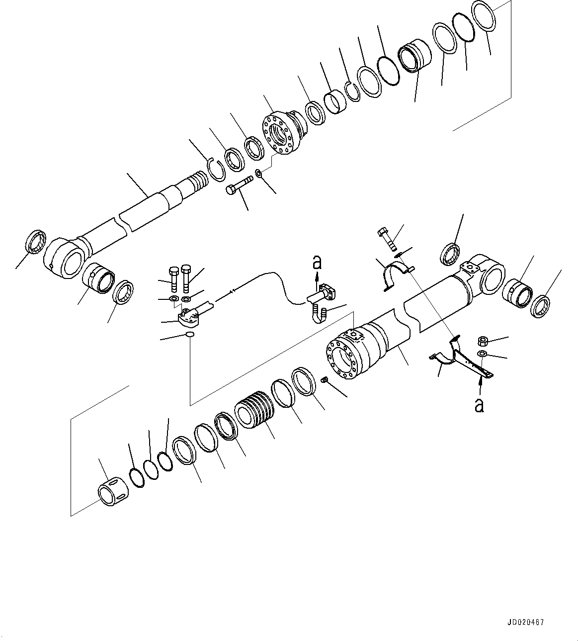Excavators Komatsu / PC200LC-8 S/N 350001-UP(0000368c) / Boom Cylinder, R.H. (#350001-)(T015002 : T1120-003002)