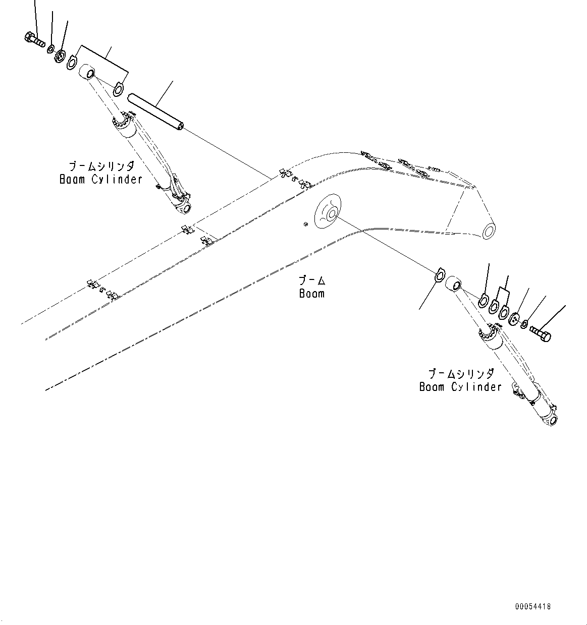 Excavators Komatsu / PC200LC-8 S/N 350001-UP(0000368c) / Boom Cylinder Head Pin (#350001-)(T020001 : T1125-004001)