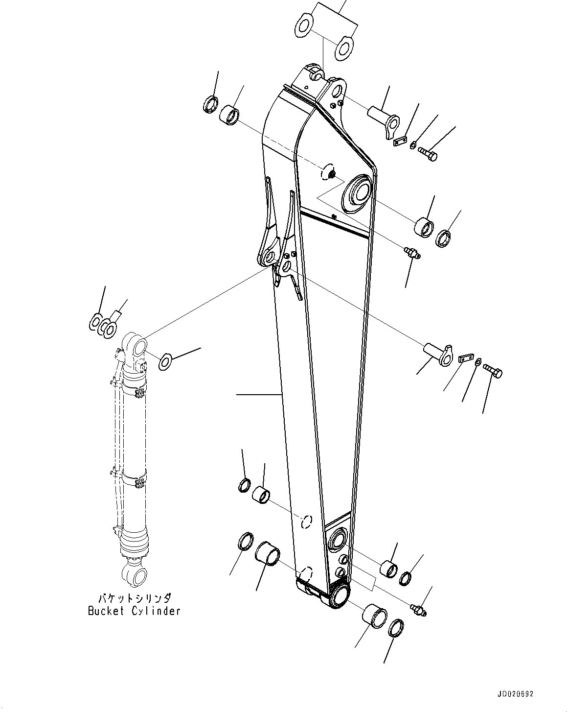 Excavators Komatsu / PC200LC-8 S/N 350001-UP(0000368c) / Arm, Arm and Pin (#350001-)(T029001 : T1200-007001)
