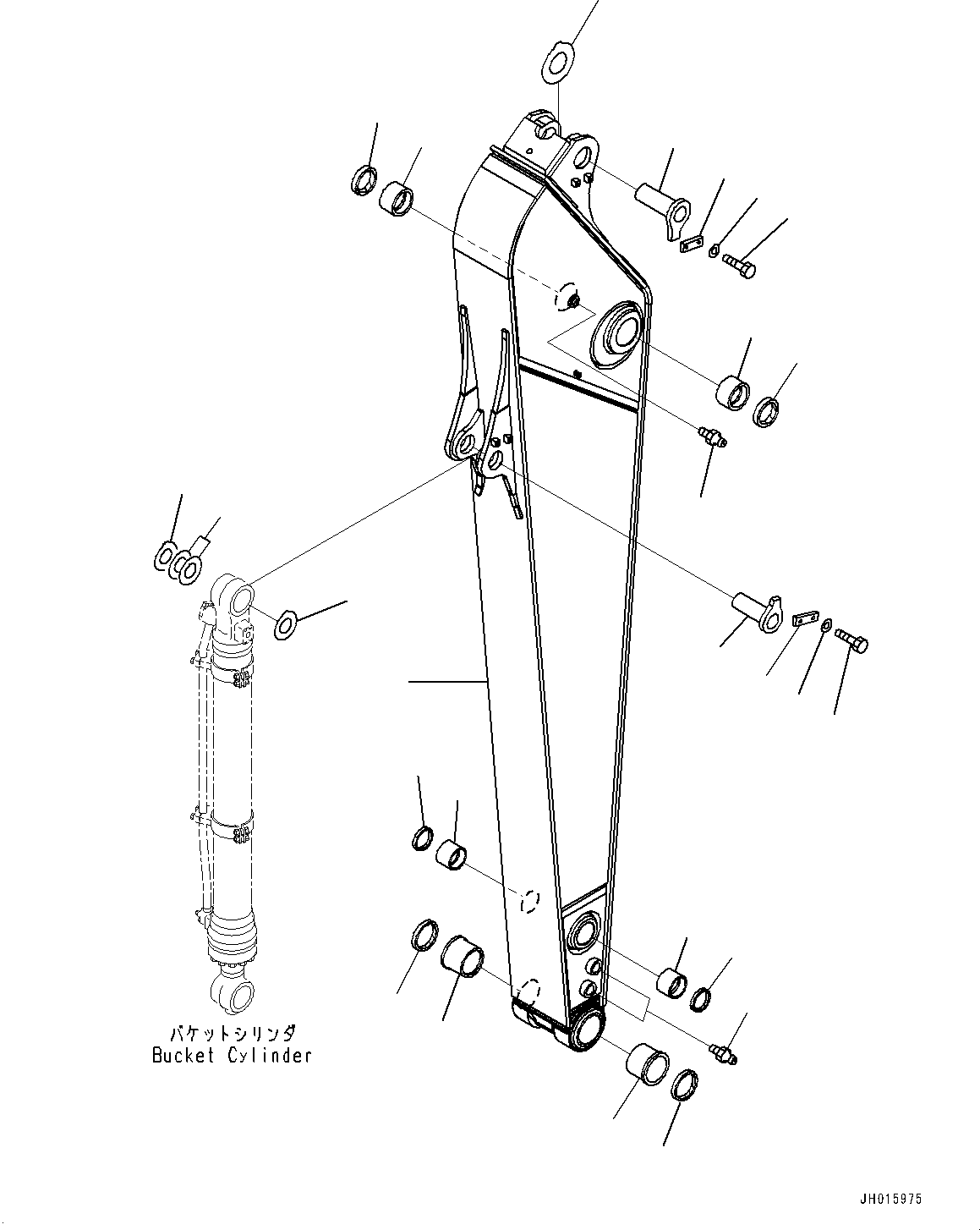 Excavators Komatsu / PC200LC-8 S/N 350001-UP(0000368c) / Arm, Arm and Pin (#350001-)(T030001 : T1200-016001)