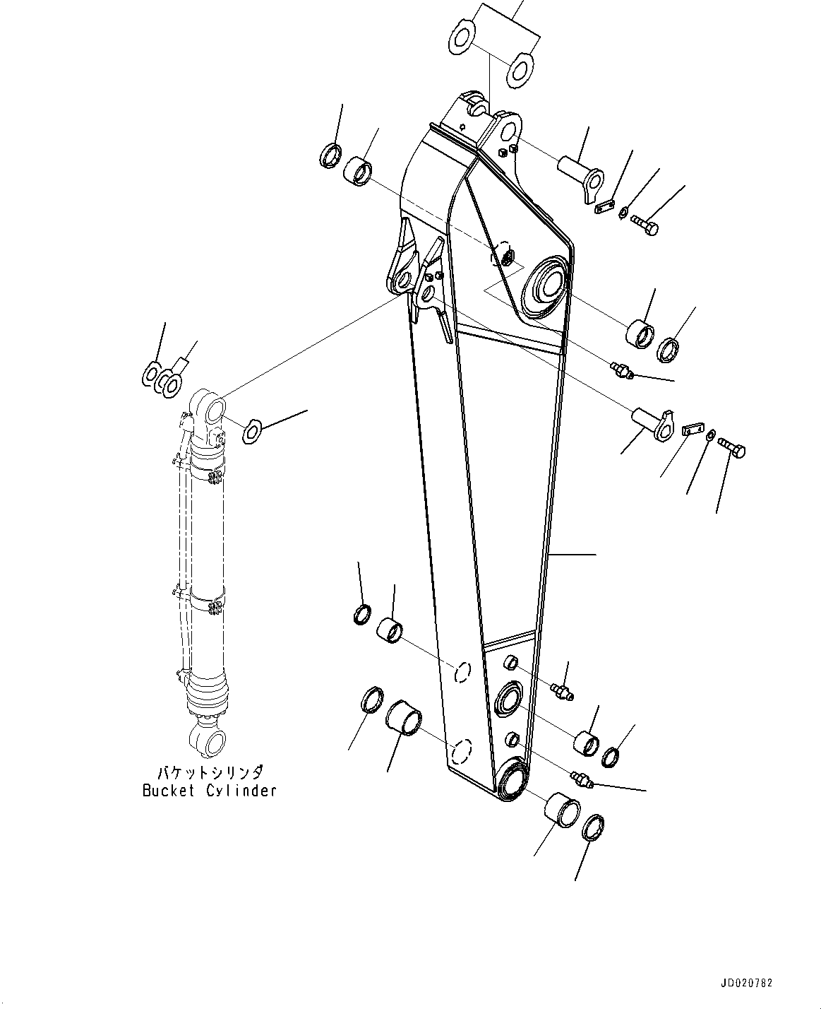 Excavators Komatsu / PC200LC-8 S/N 350001-UP(0000368c) / Arm, Arm and Pin (#350001-)(T035001 : T1200-029001)