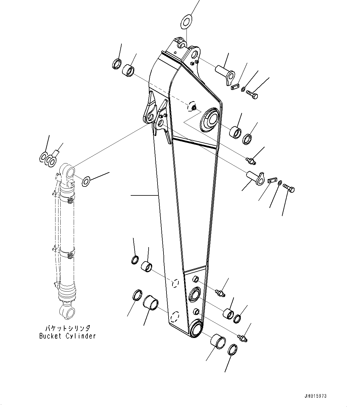 Excavators Komatsu / PC200LC-8 S/N 350001-UP(0000368c) / Arm, Arm and Pin (#350001-)(T036001 : T1200-023001)