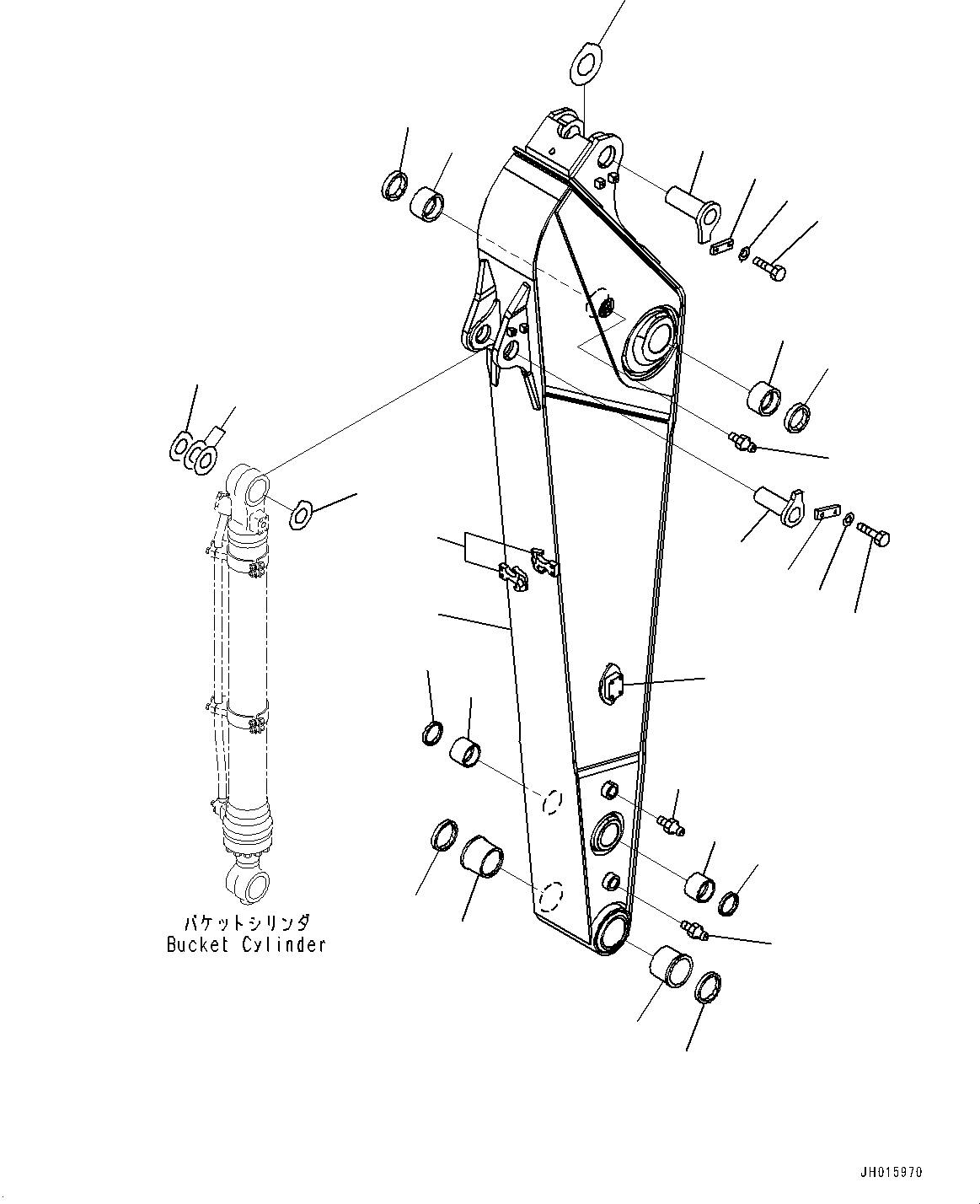 Excavators Komatsu / PC200LC-8 S/N 350001-UP(0000368c) / Arm, Arm and Pin (#350001-)(T039001 : T1200-020001)