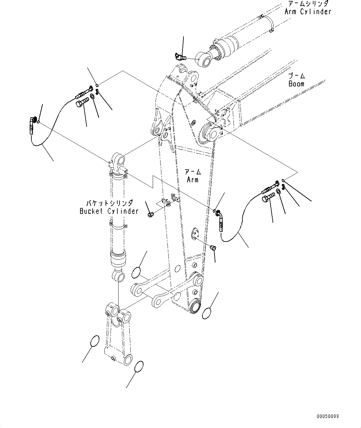 Excavators Komatsu / PC200LC-8 S/N 350001-UP(0000368c) / Arm, Bucket Cylinder Hose (#350001-)(T038004 : T1200-021004)