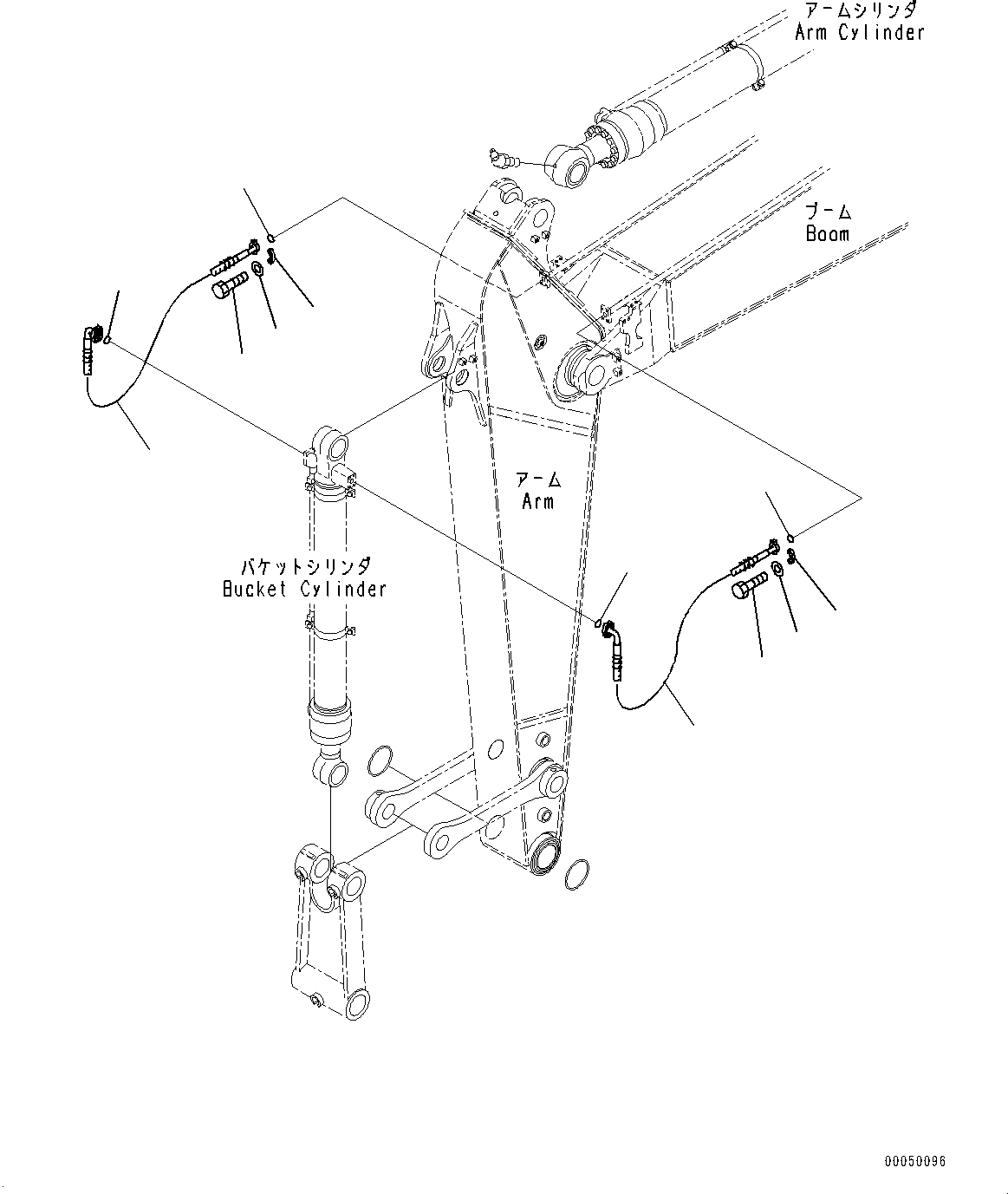 Excavators Komatsu / PC200LC-8 S/N 350001-UP(0000368c) / Arm, Bucket Cylinder Hose (#350001-)(T039004 : T1200-020004)