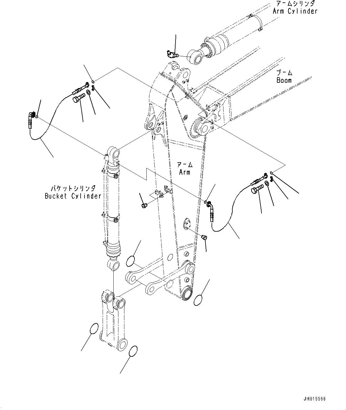 Excavators Komatsu / PC200LC-8 S/N 350001-UP(0000368c) / Arm, Additional Piping (#350001-)(T039005 : T1200-020005)