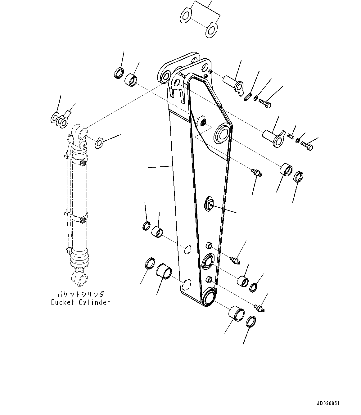 Excavators Komatsu / PC200LC-8 S/N 350001-UP(0000368c) / Arm, Arm and Pin (#350001-)(T041001 : T1200-028001)